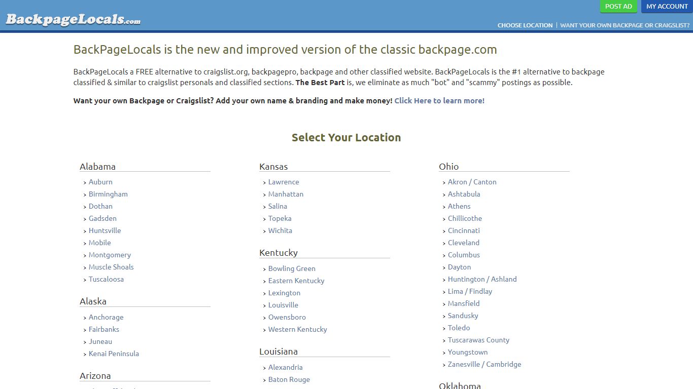 BackPageLocals | The Improved BackPage - Cleaner, Better, Smarter